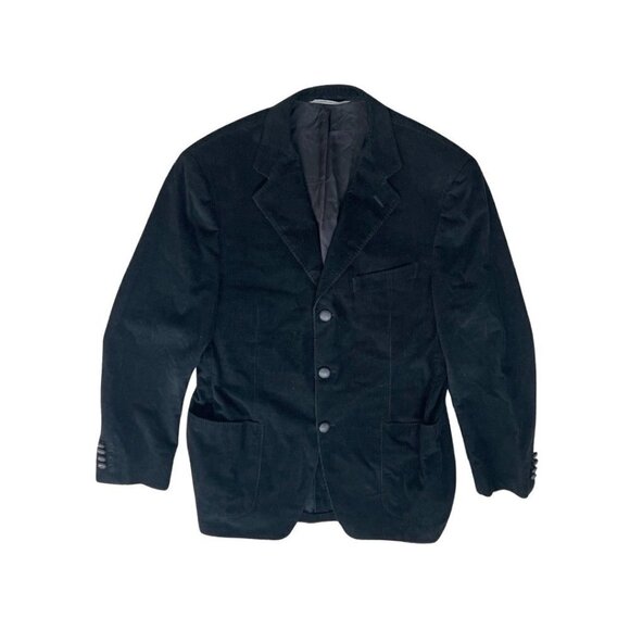 Canali black corduroy ribbed blazer size 48